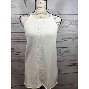 YIDARTON White Knit Halter Neck Tank Top Shirt Women's Size L